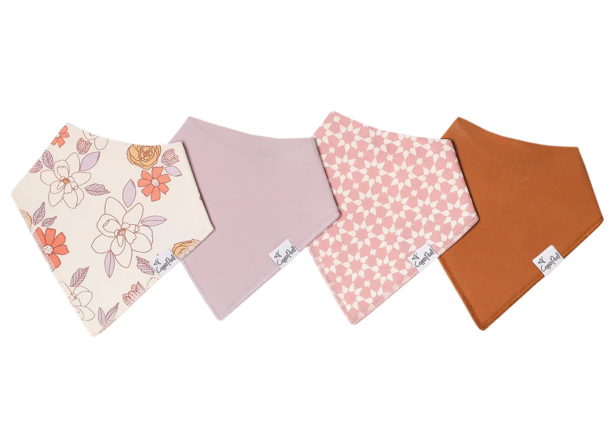 Copper Pearl Bandana Bibs- 4 Pack