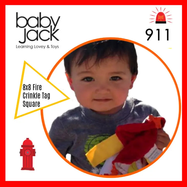 Baby Jack & Company Crinkle Square -Firetruck