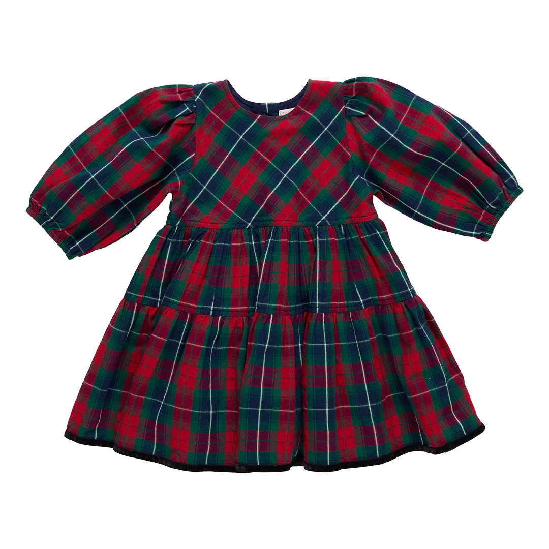 Girls Maribelle Dress | Red Tartan