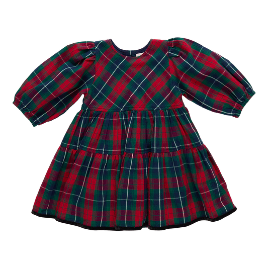 Girls Maribelle Dress | Red Tartan