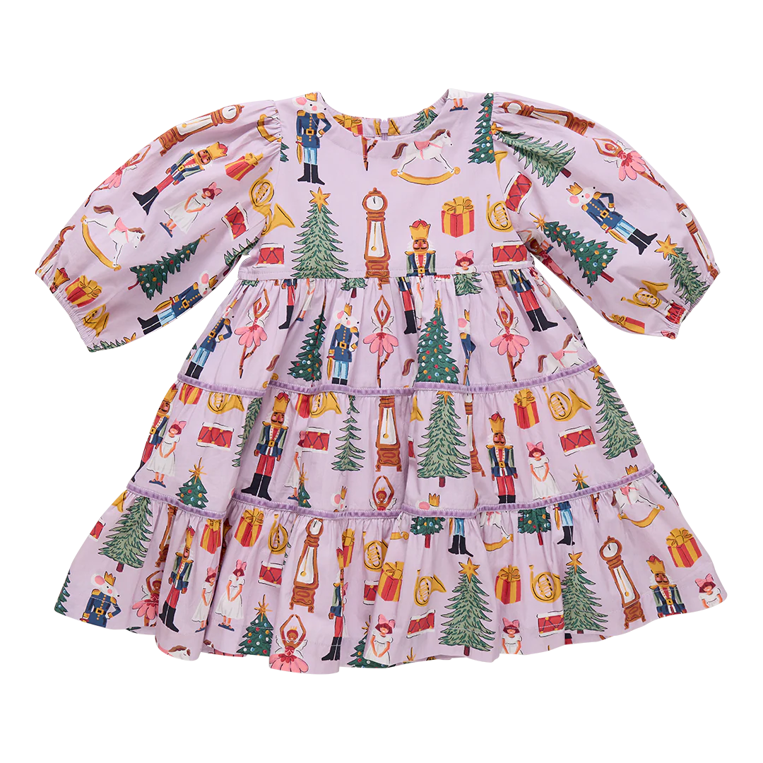 Girls Peachy Dress | Lavender Nutcracker