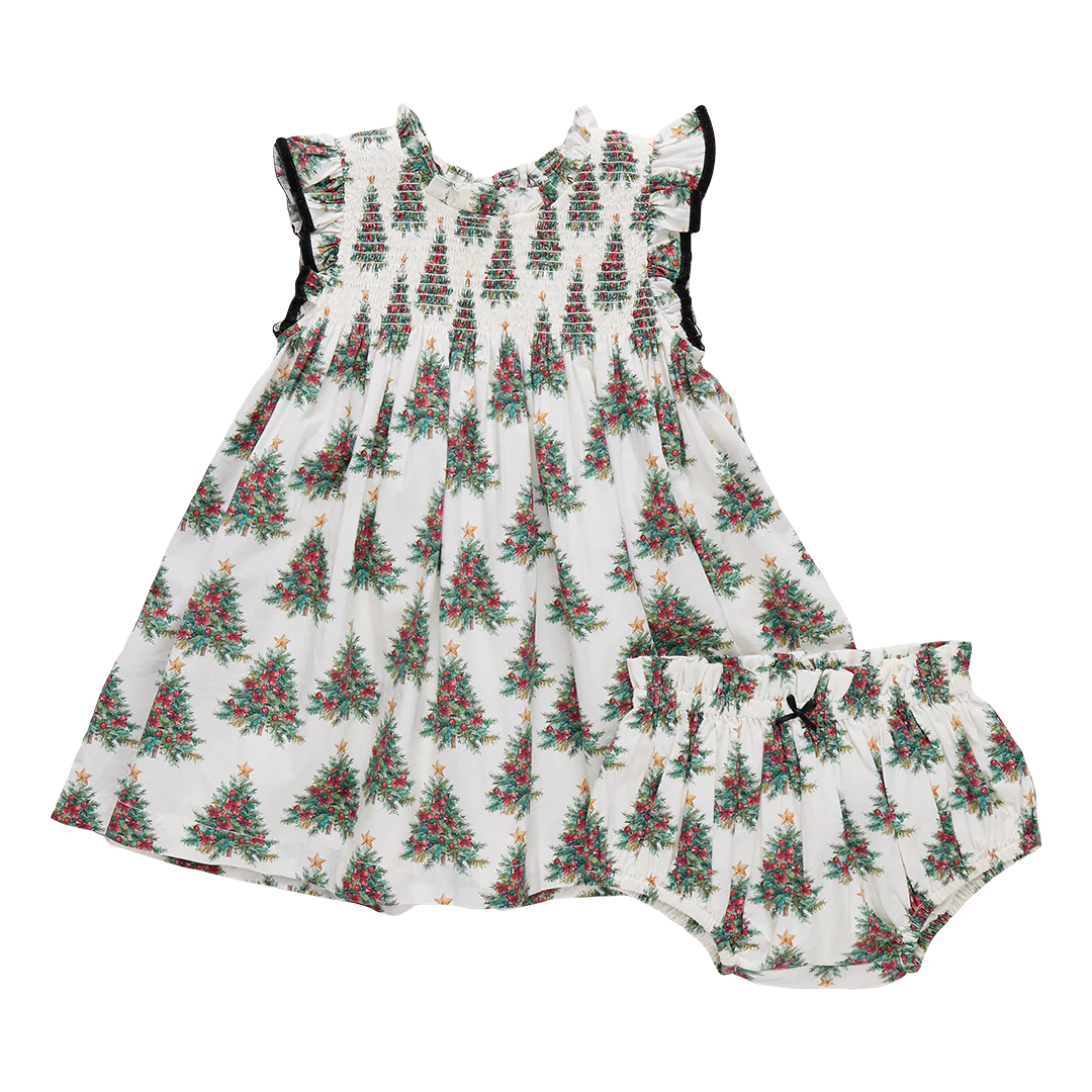Pink Chicken Baby Girls Stevie Dress Set | Vintage Trees