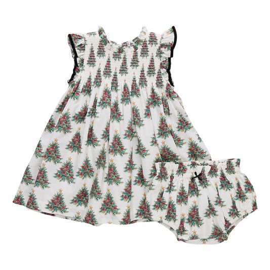 Pink Chicken Baby Girls Stevie Dress Set | Vintage Trees