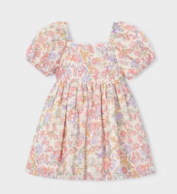 Mayoral Puff Sleeve Floral Dress