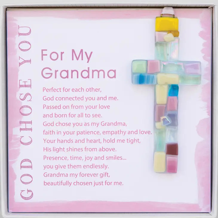 For My Grandma Cross: Handmade Glass