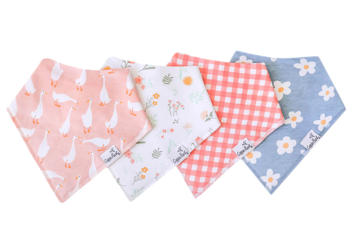 Copper Pearl Bandana Bibs- 4 Pack