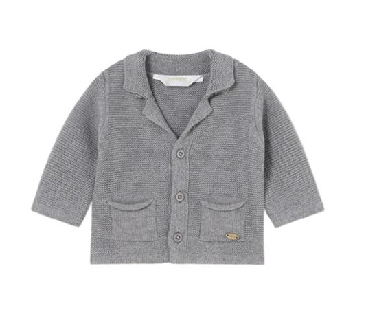 Mayoral Gris Vig Heather Grey Knit Cardigan