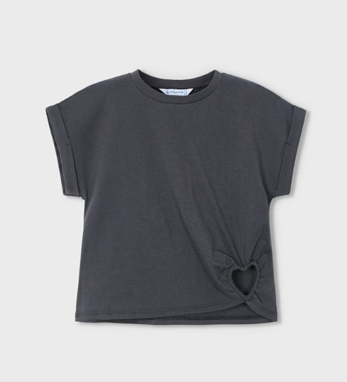 Mayoral Grey Heart Cutout Shirt