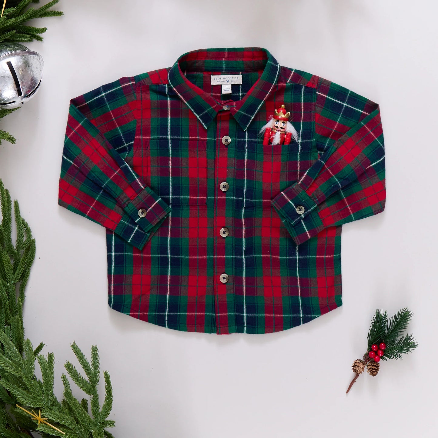 Pink Chicken Boys Jack Shirt | Red Tartan