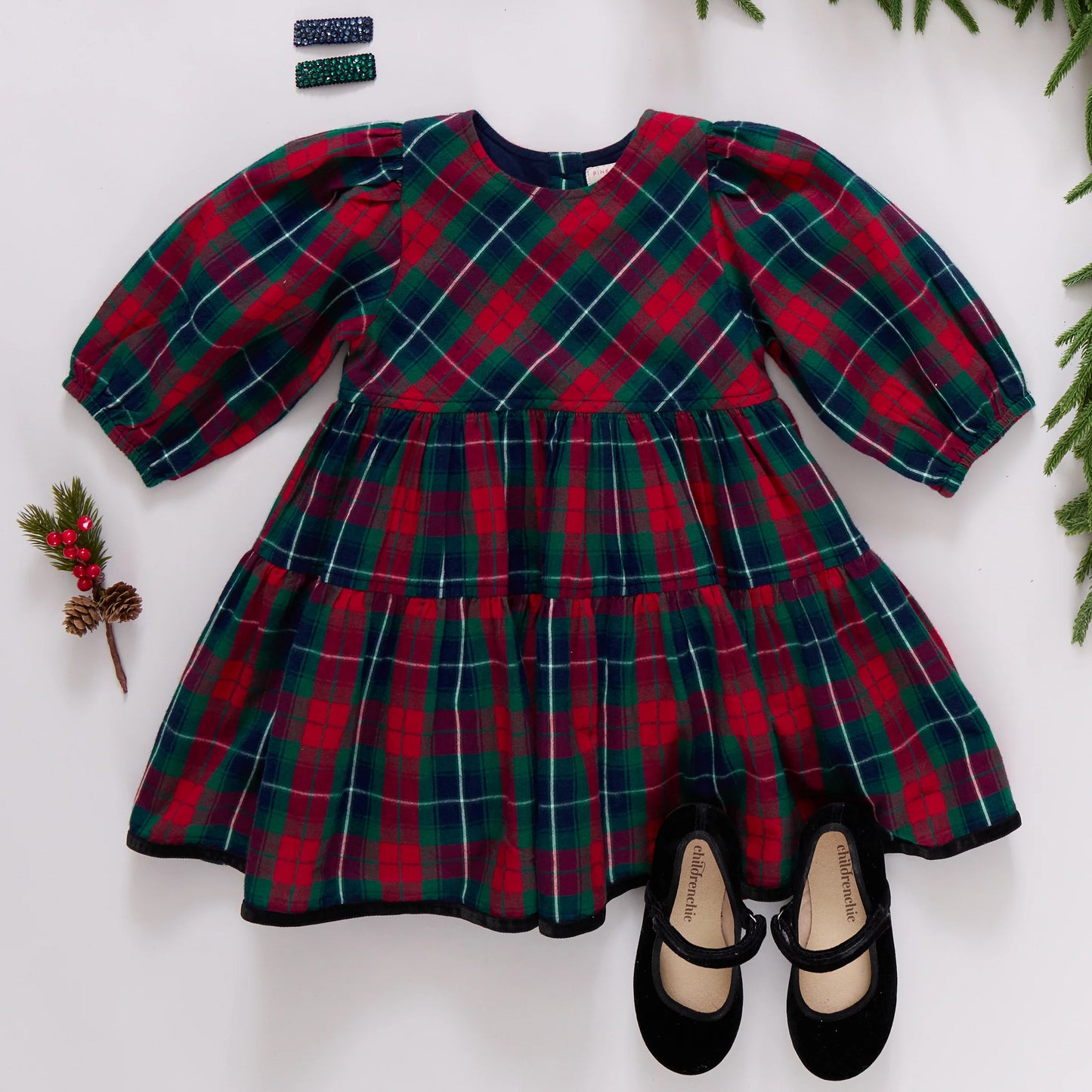 Girls Maribelle Dress | Red Tartan