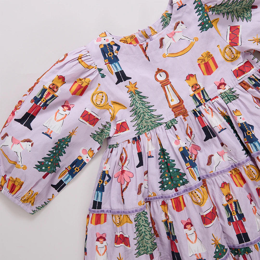 Girls Peachy Dress | Lavender Nutcracker