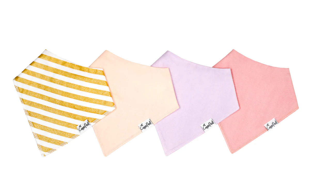 Copper Pearl Bandana Bibs- 4 Pack