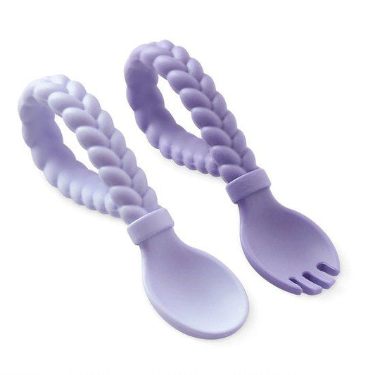 Itzy Ritzy Sweetie Spoon and Fork Set - Amethyst & Purple