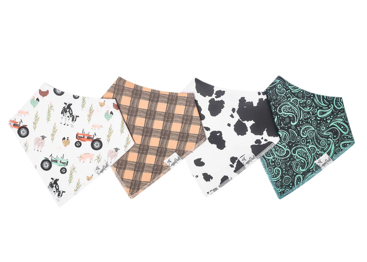 Copper Pearl Bandana Bibs- 4 Pack
