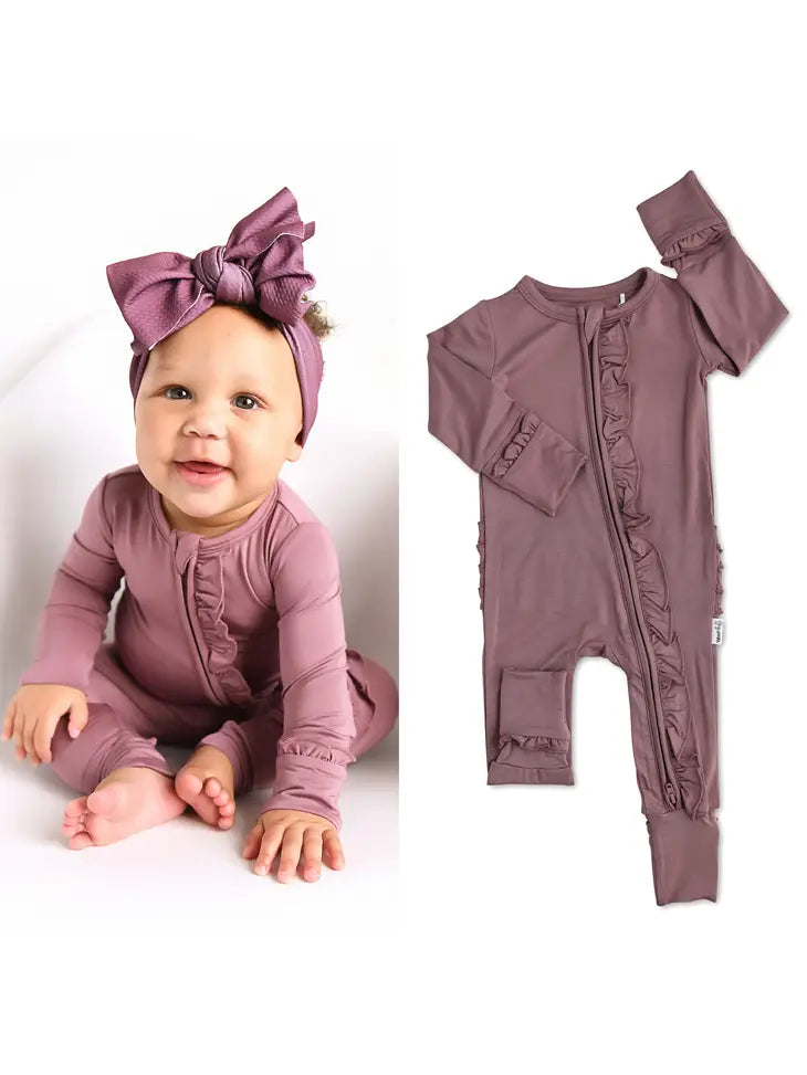 Gigi and Max Kate Mauve Zipper Romper