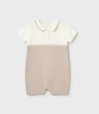 Mayoral Cream Knit Romper