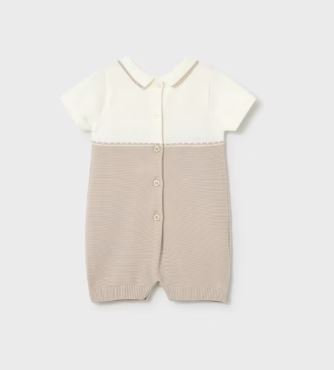 Mayoral Cream Knit Romper