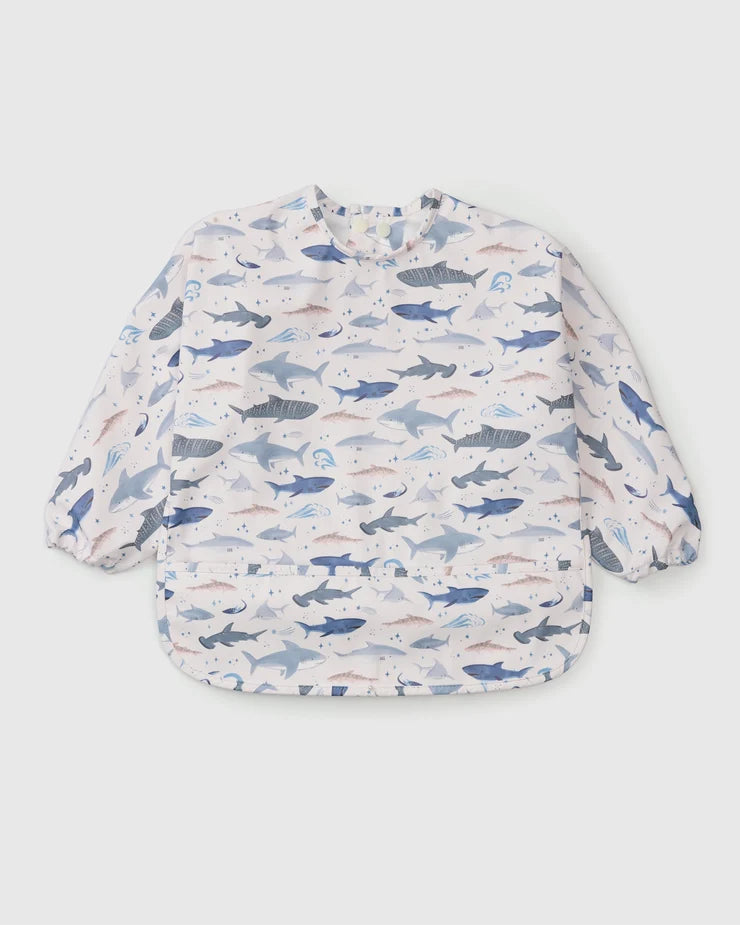 Loulou Lollipop Long Sleeve Waterproof Bib- Sharks