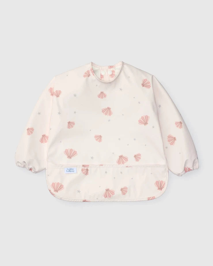Loulou Lollipop Long Sleeve Waterproof Bib- Seashells