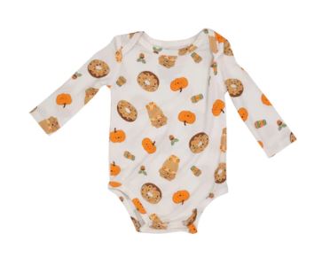 Angel Dear Long Sleeve Bodysuit, Pumpkin Spice Latte