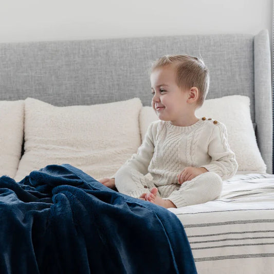 Saranoni Lush Receiving Blanket - Navy