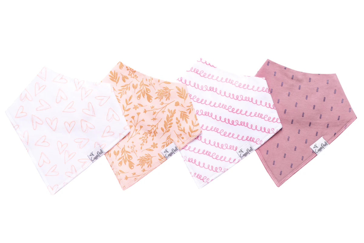 Copper Pearl Bandana Bibs- 4 Pack