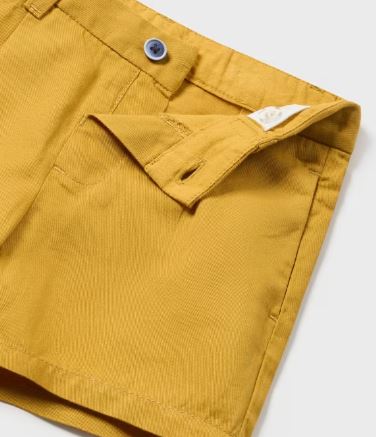 Mayoral Mustard Shorts and L/S Button Shirt