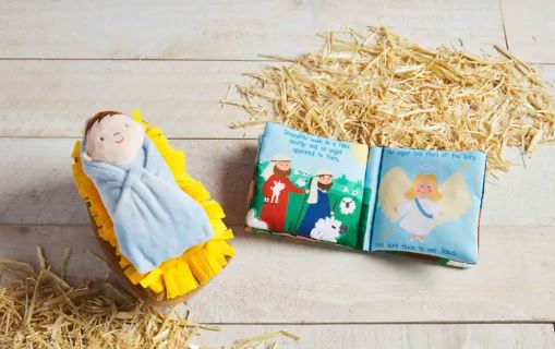 Mud Pie Nativity Story Book & Singing Baby Jesus