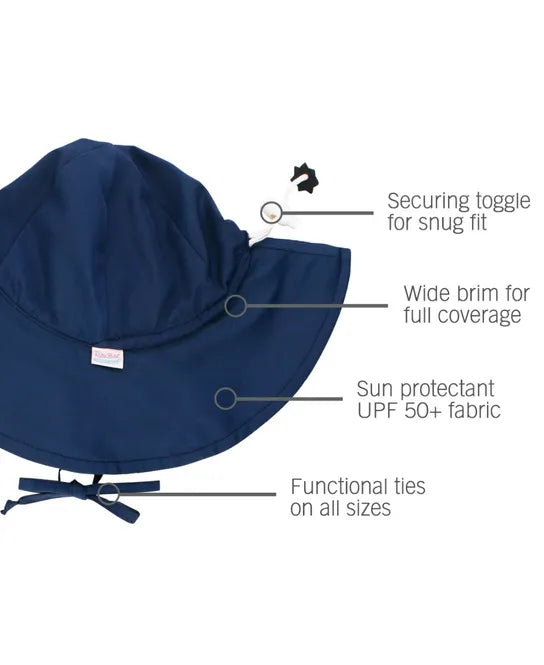 RuffleButts Navy Sun Protective Hat