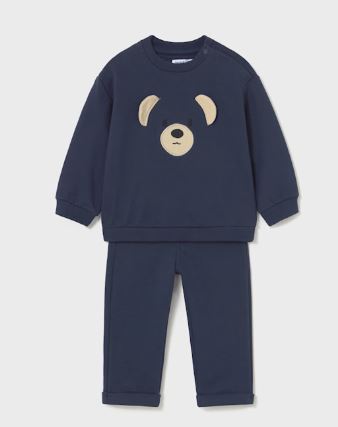 Mayoral Navy Sweatshirt and Pant Bear Set