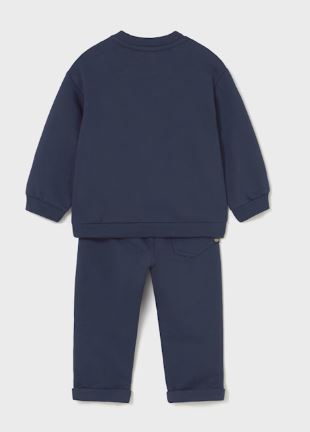 Mayoral Navy Sweatshirt and Pant Bear Set
