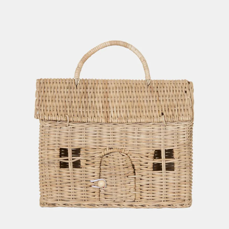 Olli Ella Rattan Casa Clutch | Natural