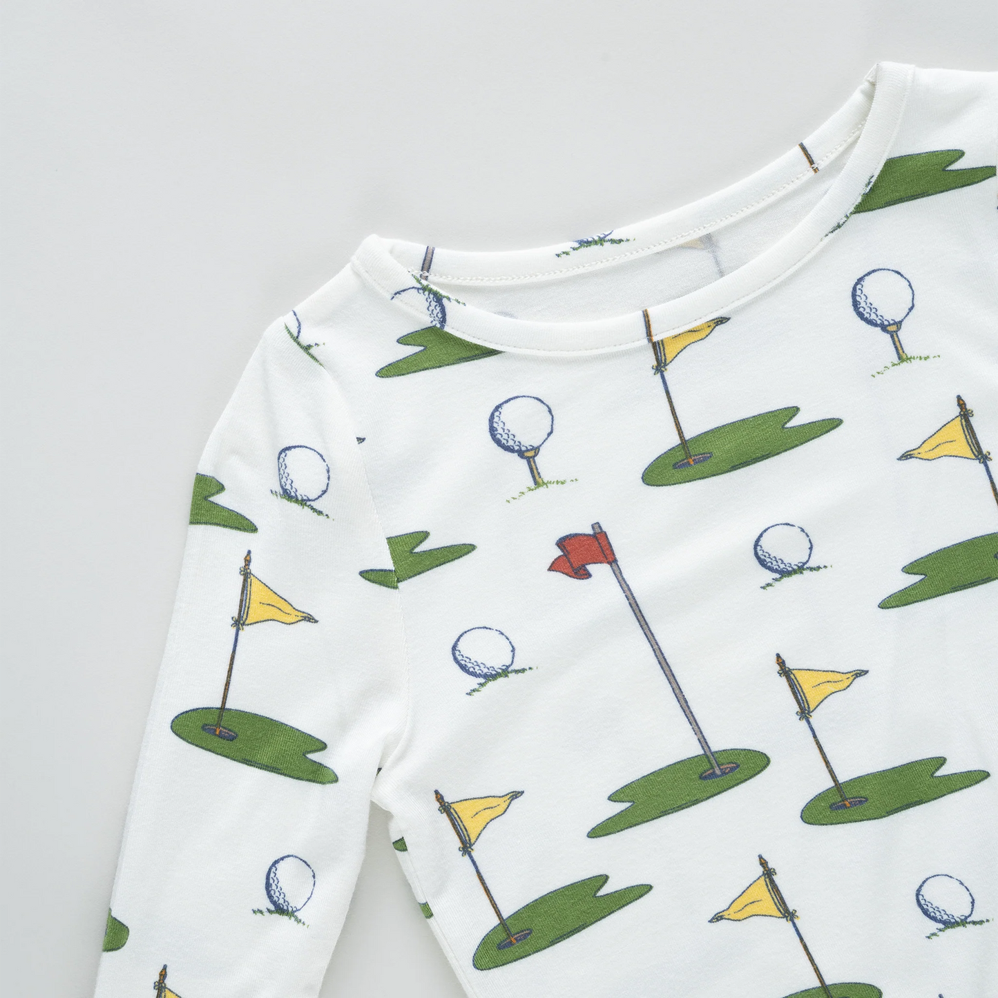 Pink Chicken Kids Bamboo PJ Set | Cream Golf Tournament
