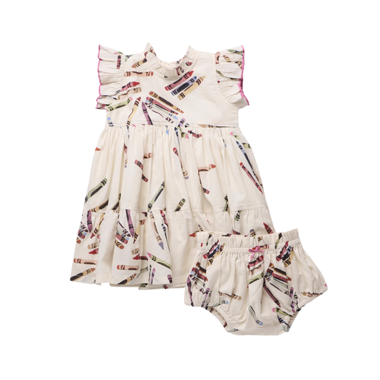 Pink Chicken Baby Girls Jennifer Dress Set | Tossed Crayons