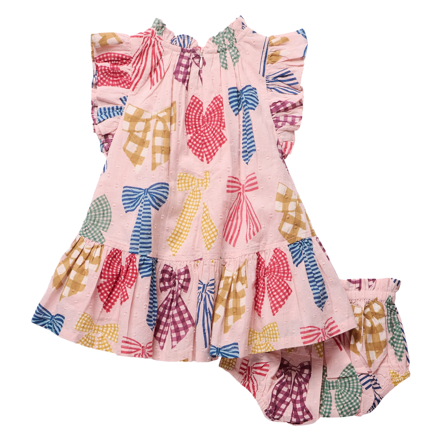 Pink Chicken Girls Harper Dress Set | Patterned Bows