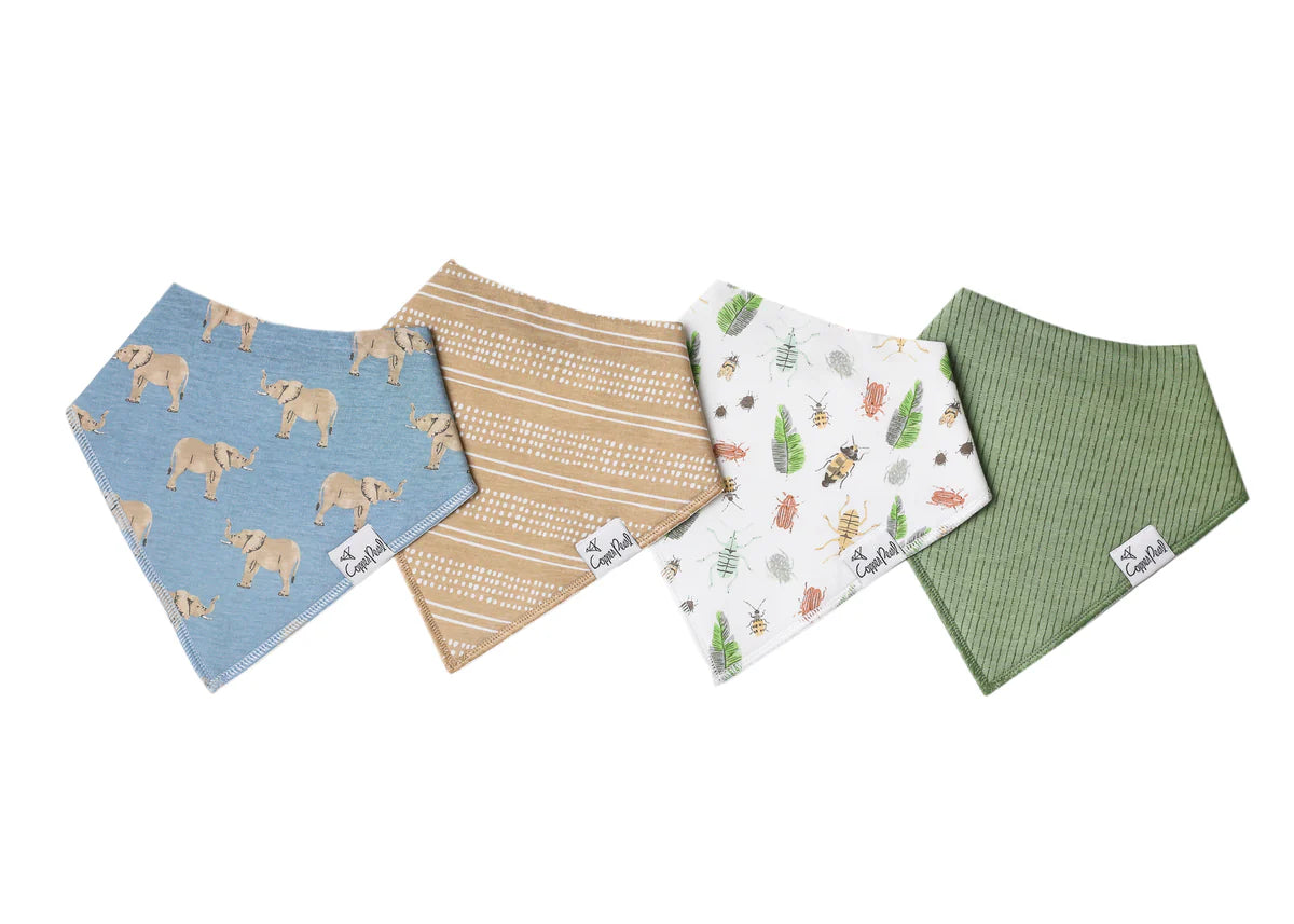 Copper Pearl Bandana Bibs- 4 Pack