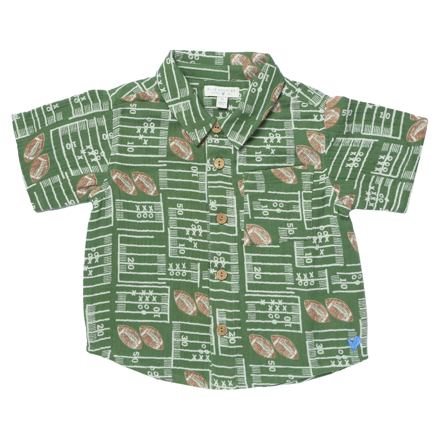 Blue Rooster Boys Jack Shirt | Football Fields