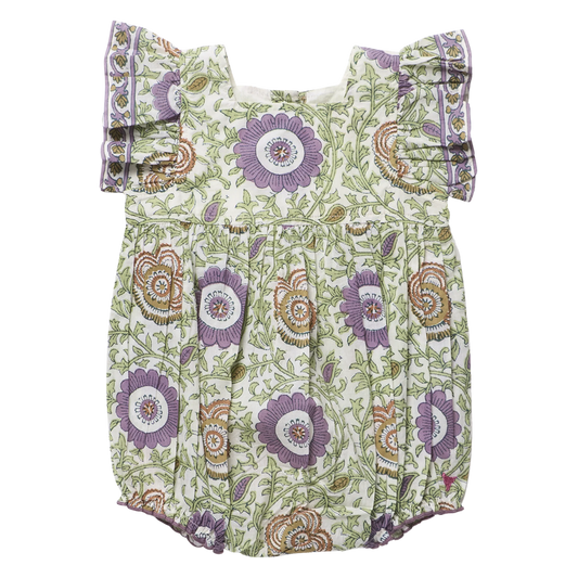 Pink Chicken Baby Girls Elsie Bubble | Lilac Lisbon Floral