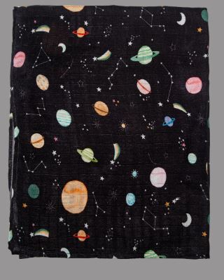 Loulou Lollipop Muslin Swaddle- Planets