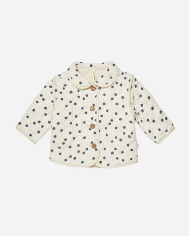 Quilted Jacket- Navy Dot