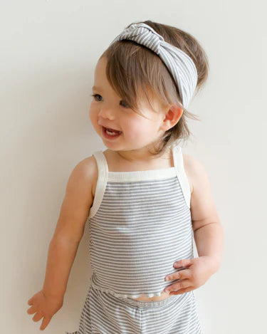 Evie Tank + Shortie Set || Lagoon Micro Stripe