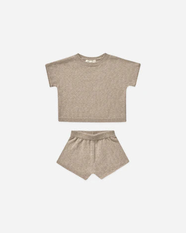 Relaxed Summer Knit Set || Heathered Oat