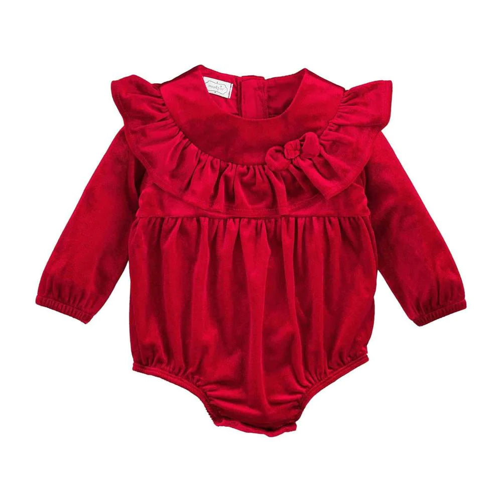 Mud Pie Red Velvet Dress and Bubble