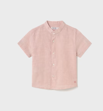 Mayoral Linen Red Short Sleeve Button Shirt