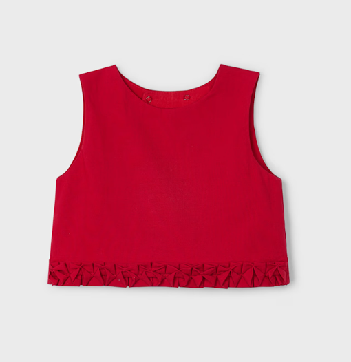 Mayoral Red Pleated Crop Top