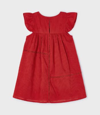 Mayoral Red Embroidered Dress