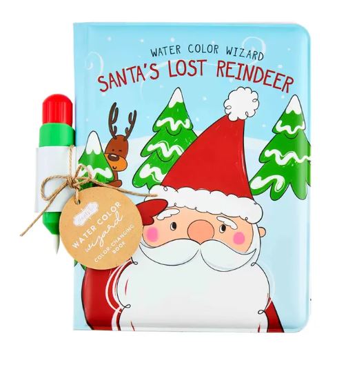 Mud Pie Water Color Wizard Book- Santa's Lost Reindeer