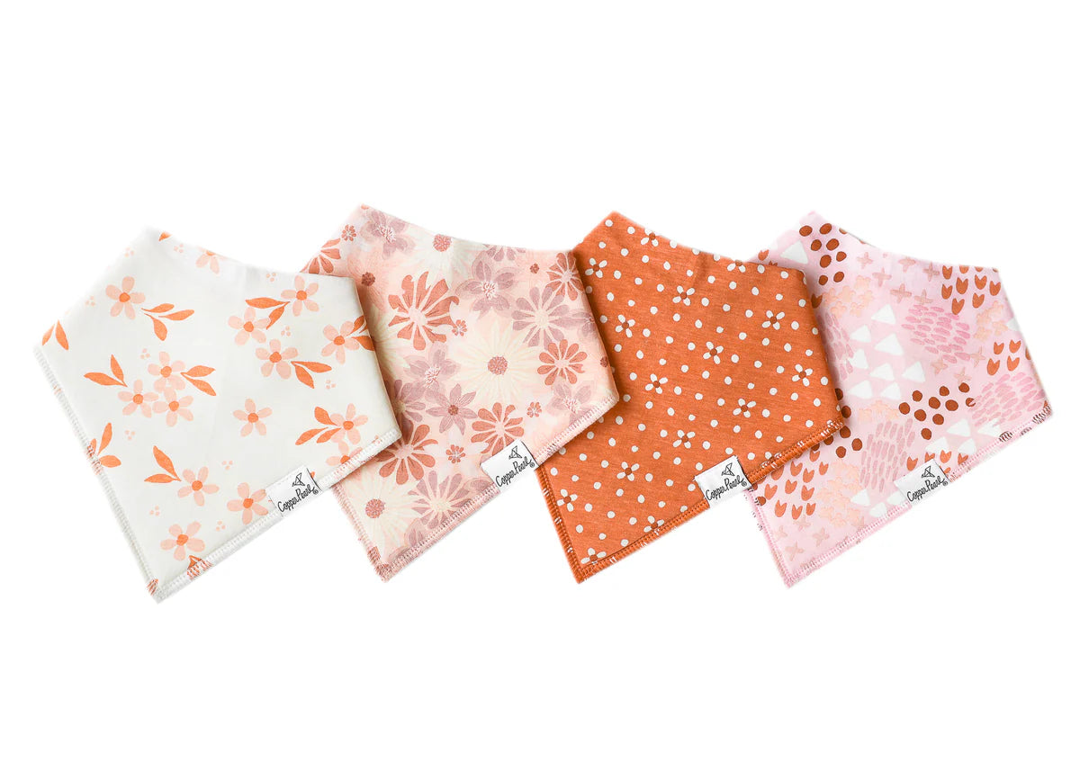 Copper Pearl Bandana Bibs- 4 Pack