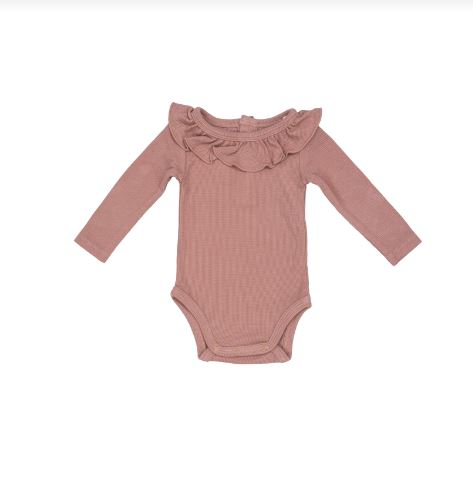 Angel Dear Pink Ruffle Collar Bodysuit