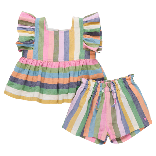 Pink Chicken Baby Girls Elsie 2-Piece | Parade Stripe